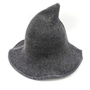 Halloween Gray Knit wizard or scarecrow Hat